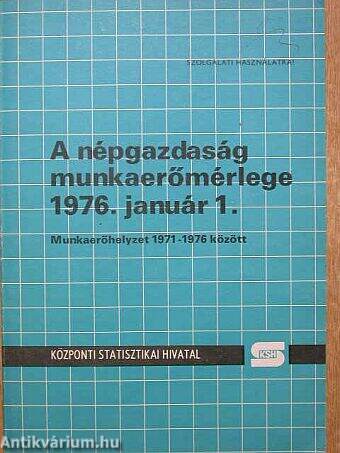 A népgazdaság munkaerőmérlege 1976. január 1.