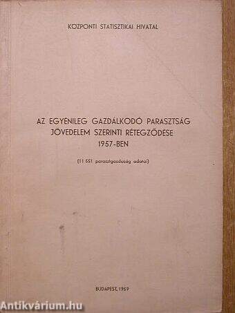 Az egyénileg gazdálkodó parasztság jövedelem szerinti rétegződése 1957-ben