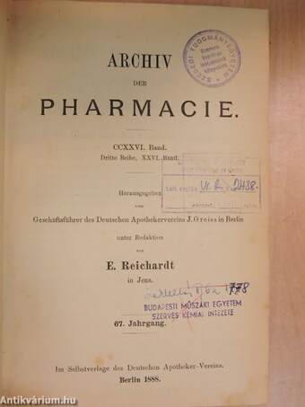 Archiv der Pharmacie 1888/1-24.