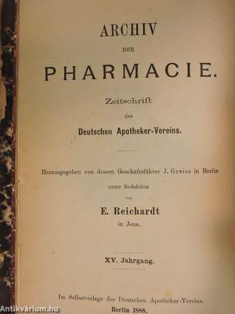 Archiv der Pharmacie 1888/1-24.