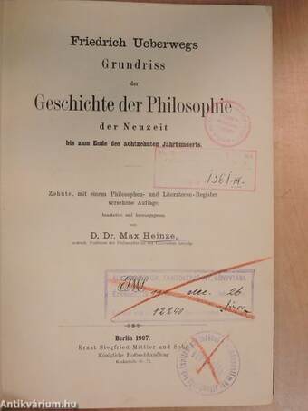 Grundriss der Geschichte der Philosophie III.