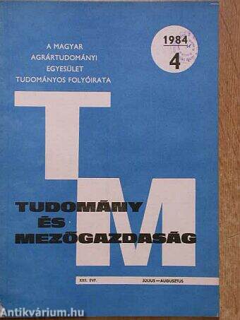 Tudomány és mezőgazdaság 1984. július-augusztus