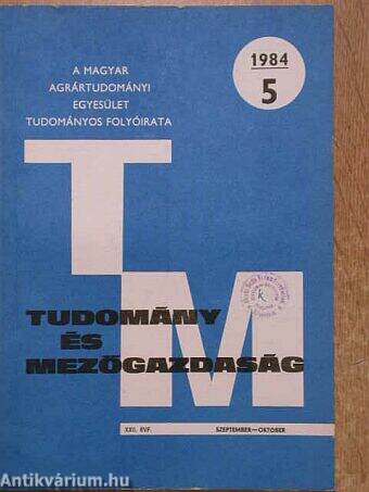 Tudomány és mezőgazdaság 1984. szeptember-október