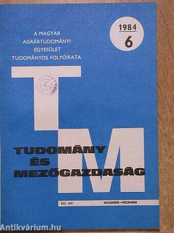 Tudomány és mezőgazdaság 1984. november-december