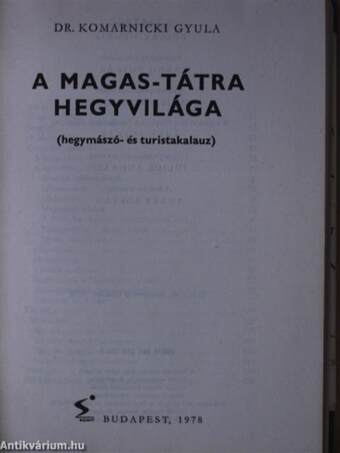 A Magas-Tátra hegyvilága