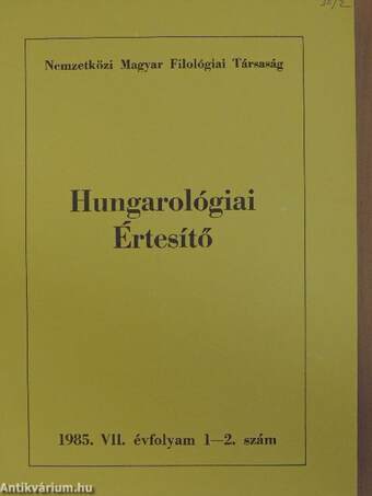 Hungarológiai Értesítő 1985/1-2.