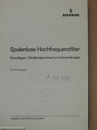 Spulenlose Hochfrequenzfilter