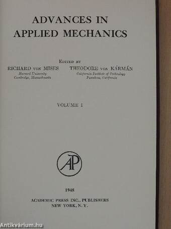 Advances in Applied Mechanics I.