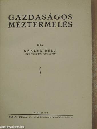 Gazdaságos méztermelés