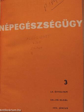 Népegészségügy 1974./Egészségügyi felvilágosítás 1967., 1973-74./Gyógyszerészet 1973-74./Medicus Universalis 1973./Gyógyfürdőügy 1973./Orvosi hetilap 1972-74. (vegyes számok) (14 db)