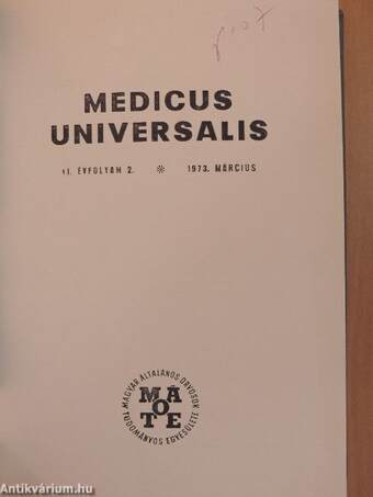 Népegészségügy 1974./Egészségügyi felvilágosítás 1967., 1973-74./Gyógyszerészet 1973-74./Medicus Universalis 1973./Gyógyfürdőügy 1973./Orvosi hetilap 1972-74. (vegyes számok) (14 db)