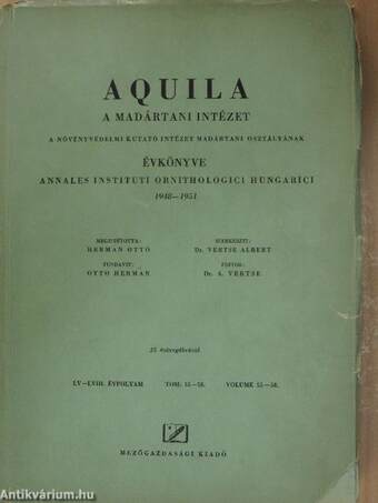 Aquila - A Magyar Madártani Intézet évkönyve 1948-1951