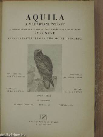 Aquila - A Magyar Madártani Intézet évkönyve 1948-1951