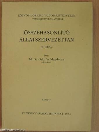 Összehasonlító állatszervezettan II. (töredék)