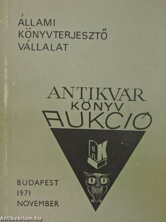 Antikvár könyv aukció - Budapest, 1971. november