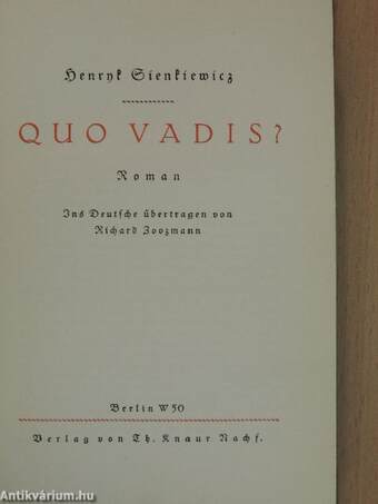 Quo Vadis? (gótbetűs)
