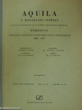 Aquila - A Magyar Madártani Intézet évkönyve 1956-1957