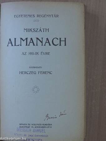 Mikszáth Almanach az 1911-ik évre