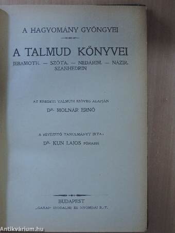 A Talmud könyvei V-VIII.