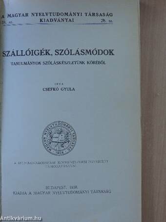 Szállóigék, szólásmódok