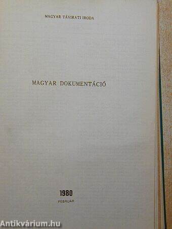 MTI magyar dokumentáció 1980. január-december