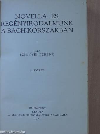 Novella- és regényirodalmunk a Bach-korszakban II. (töredék)