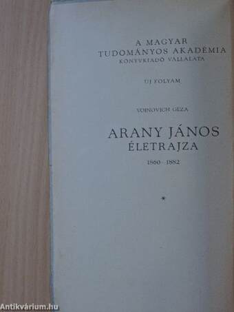 Arany János életrajza III.