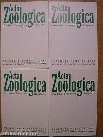 Acta Zoologica 2003. I-IV.