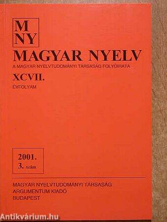 Magyar Nyelv 2001. szeptember