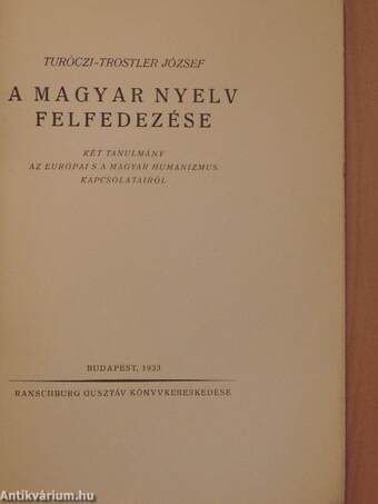 A magyar nyelv felfedezése