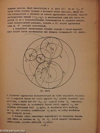 Érintő körök szerkesztése sík-, és térmértani megoldással, illetve geometriai transzformációval