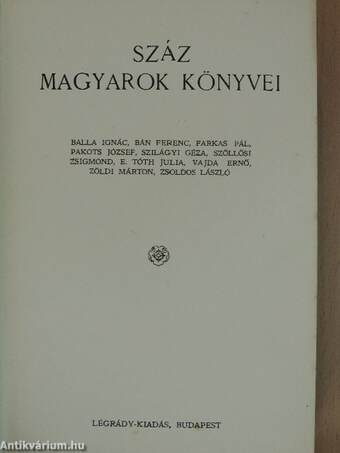 Száz magyarok könyvei V.