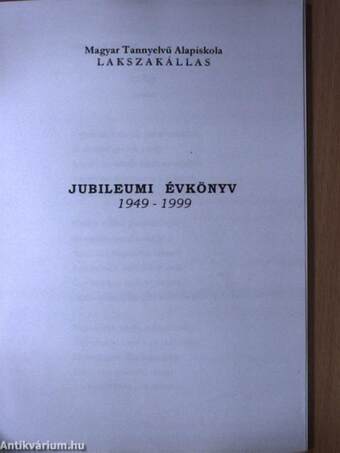 Jubileumi évkönyv 1949-1999