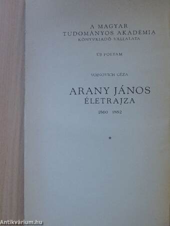 Arany János életrajza III.