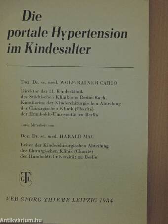 Die portale Hypertension im Kindesalter