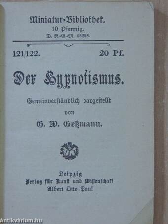 Der Hypnotismus (gótbetűs)