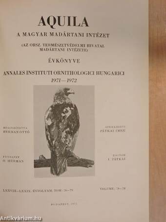 Aquila - A Magyar Madártani Intézet évkönyve 1971-1972