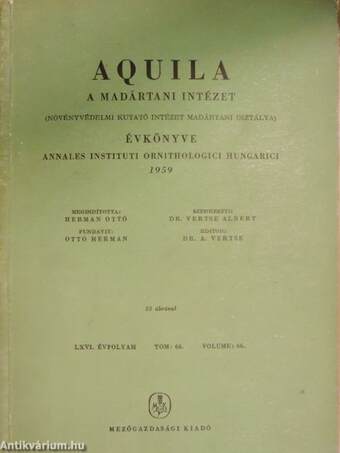 Aquila - A Magyar Madártani Intézet évkönyve 1959