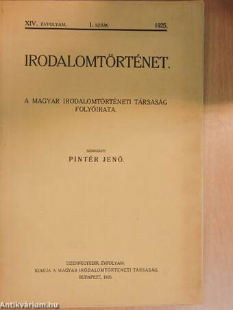 Irodalomtörténet 1925/1.