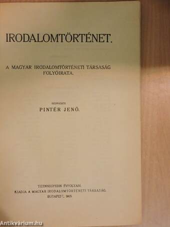 Irodalomtörténet 1925/1.