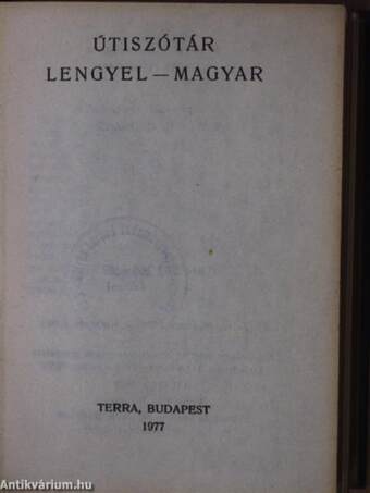 Magyar-lengyel/lengyel-magyar útiszótár