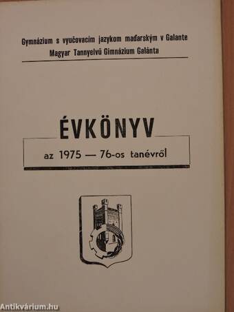 Évkönyv az 1975-76-os tanévről