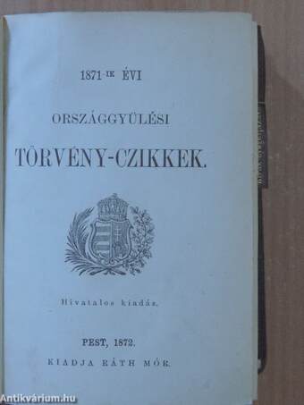 1871-ik évi országgyülési törvény-czikkek