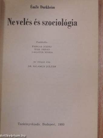 Nevelés és szociológia