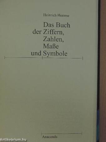 Das Buch der Ziffern, Zahlen, Maße und Symbole