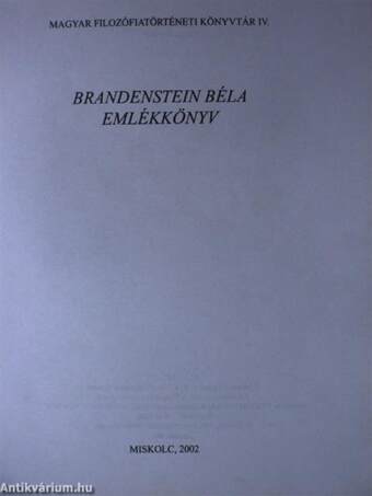 Brandenstein Béla emlékkönyv