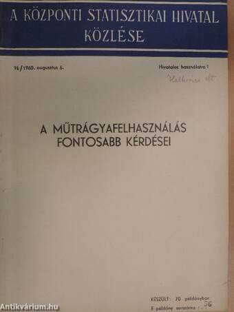 A műtrágyafelhasználás fontosabb kérdései