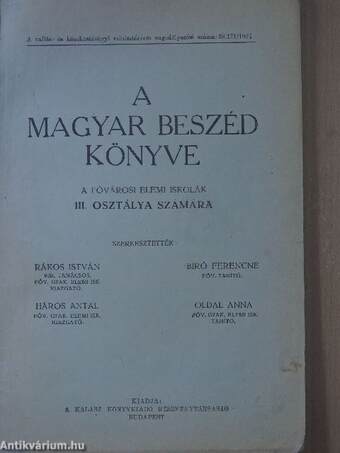 A magyar beszéd könyve