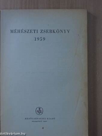 Méhészeti zsebkönyv 1959