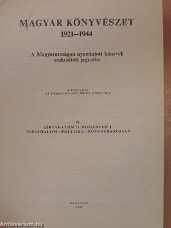 Magyar könyvészet 1921-1944 II.